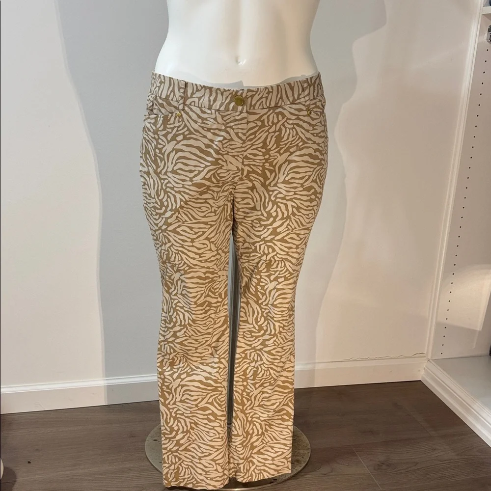 Charter Club Tan Zebra Print Boot Cut Pants